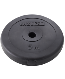 Диск пластиковый BB-203 5 кг, d=26 мм, черный, BASEFIT
