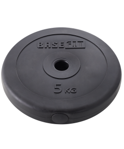 Диск пластиковый BB-203 5 кг, d=26 мм, черный, BaseFit