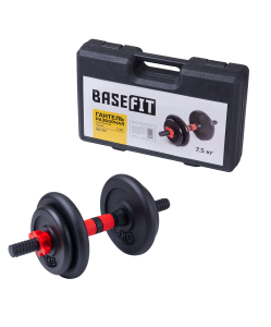 Гантель разборная в чемодане BASEFIT DB-705 чугун/пластик, 7.5 кг, 1 шт УТ-00019315