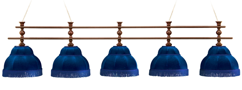 Лампа Аристократ-3 5пл. береза (№1, бархат зеленый, бахрома желтая, фурнитура золото)