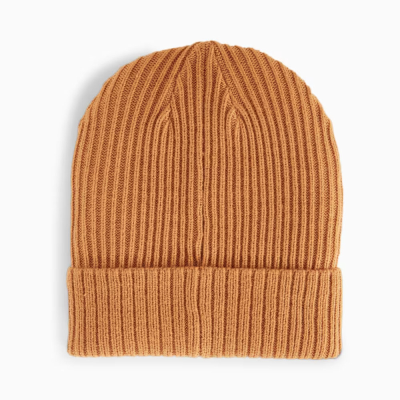 Шапка PUMA Ribbed Classic Cuff Beanie, 02403812, коричневый