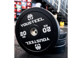 Диск EVO каучуковый 20 кг, чёрный YOUSTEEL