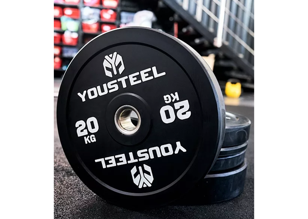 Диск EVO каучуковый 20 кг, чёрный YOUSTEEL