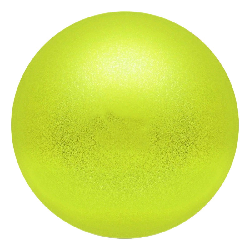 Мяч для художественной гимнастики INDIGO, IN119-LI, диам. 15 см, ПВХ, лимонный металлик с блестками