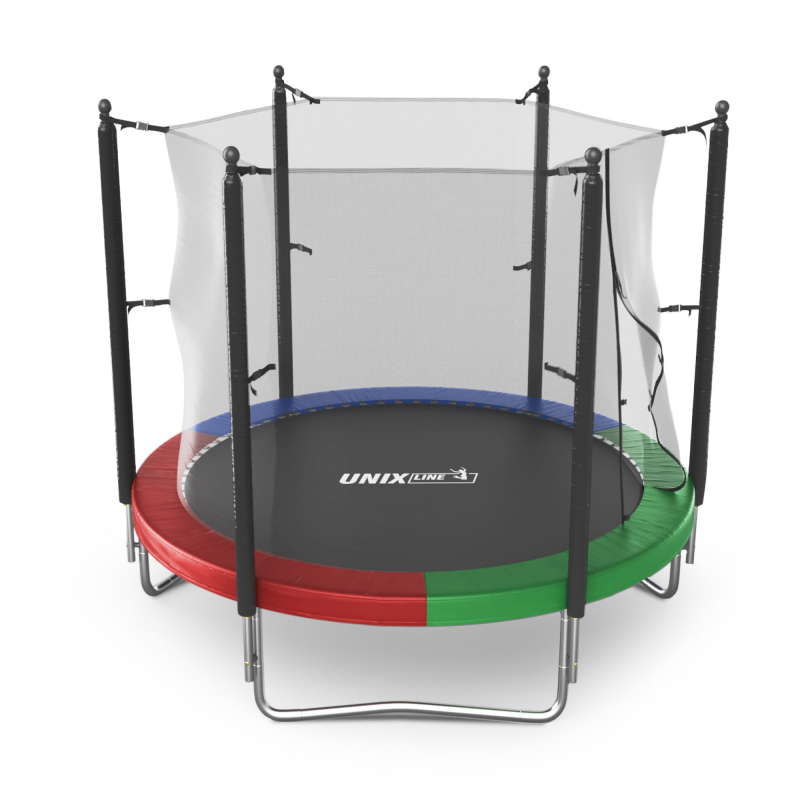 Батут UNIX Line Simple 8 ft (244 см) с внутренней защитной сеткой, цветной TRSI8INC