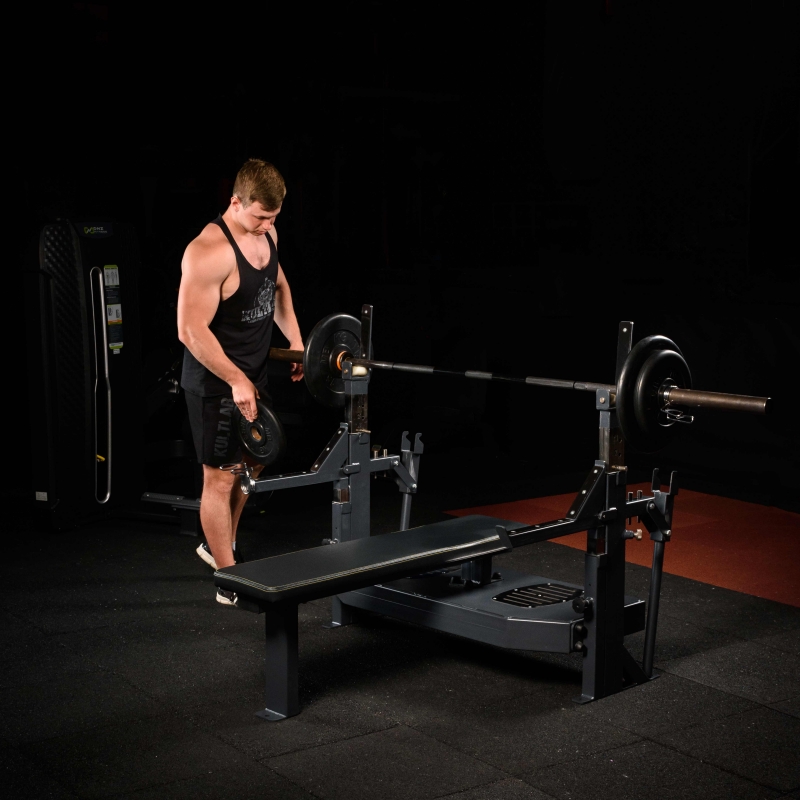 Скамья-стойка домкратная для жима лежа со страховочными упорами Olimpic Bench DHZ FITNESS A-3146