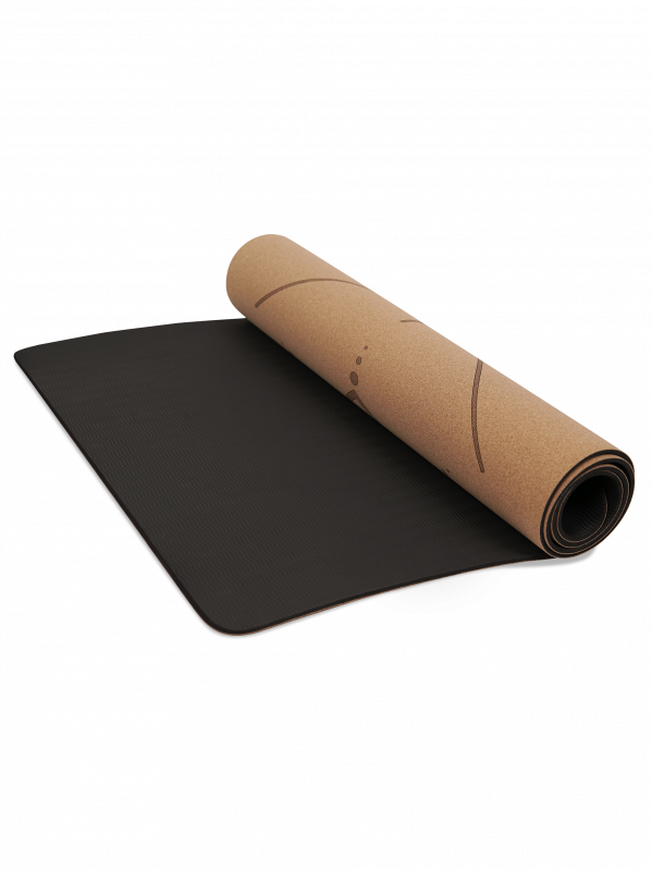 Коврик для йоги и пилатеса BRONZE GYM 173x60x0.6см., пробка