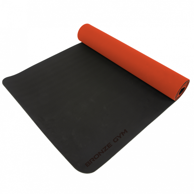 Коврик для йоги и пилатеса двусторонний BRONZE GYM, 183x61x0.6см
