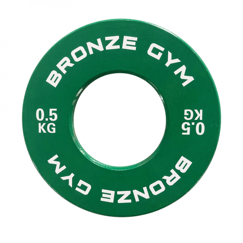 Диск калиброванный BRONZE GYM для пауэрлифтинга зеленый 0.5 кг