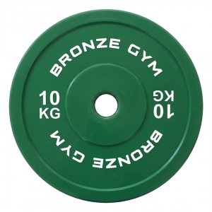 Диск олимпийский BRONZE GYM тяжелоатлетический зеленый 10 кг