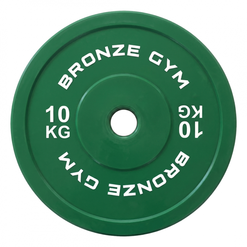 Диск олимпийский BRONZE GYM тяжелоатлетический зеленый 10 кг