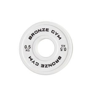 Диск олимпийский BRONZE GYM тяжелоатлетический белый 0.5 кг