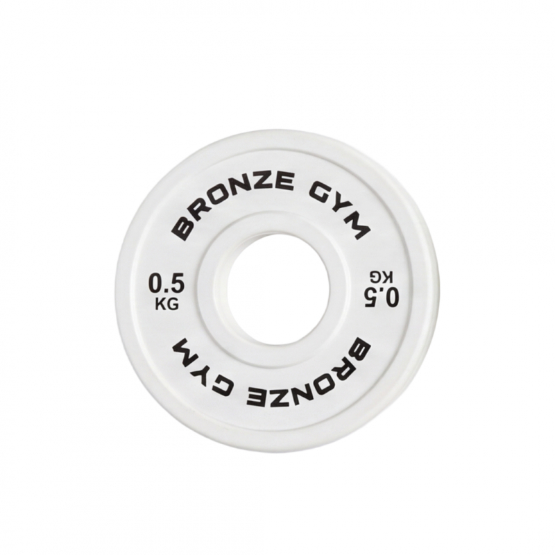 Диск олимпийский BRONZE GYM тяжелоатлетический белый 0.5 кг