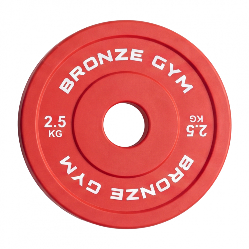 Диск олимпийский BRONZE GYM тяжелоатлетический красный 2.5 кг