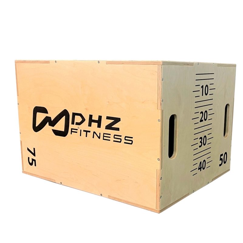 Универсальный PLYO BOX разборный с разметкой шкалы наклона фанера, 3 в 1, 50-60-75см DHZ FITNESS FS2091