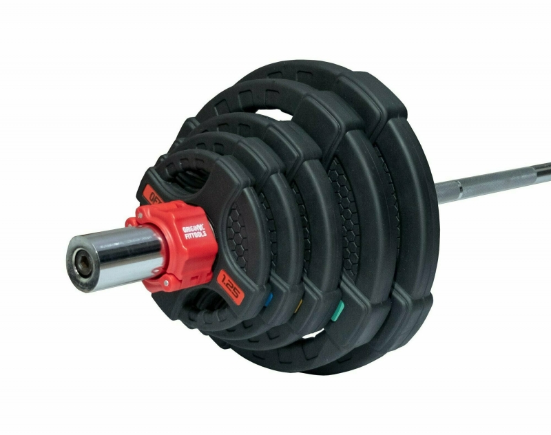 Штанга 83 кг (диски 50 мм с двумя хватами, гриф 180 см) Original FitTools FT-2HGSET-83-OB72