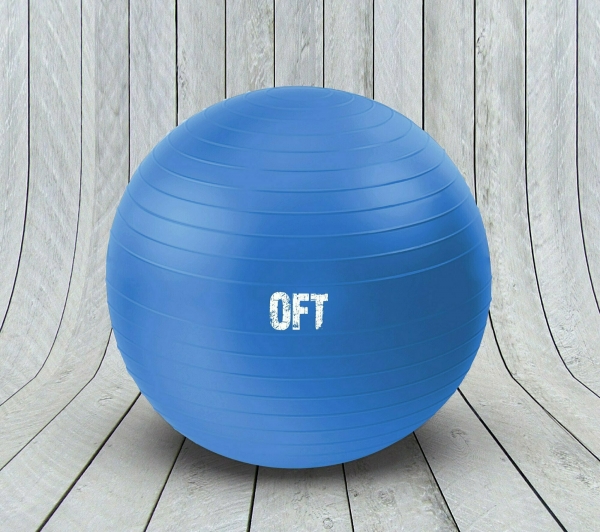 Гимнастический мяч 75 см синий с насосом Original FitTools FT-GBR-75BS