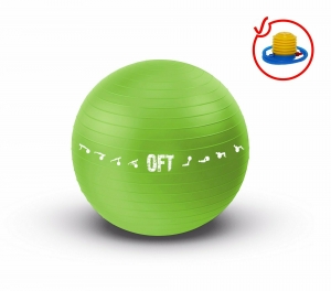 Гимнастический мяч 65 см для коммерческого использования зеленый с насосом Original FitTools FT-GBPRO-65GN
