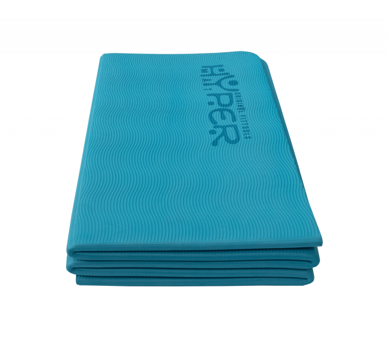 Коврик для йоги складной 190 х 120 см толщина 8 мм TPE HYPERMAT бирюзовый Original FitTools FT-HYPERMAT-02