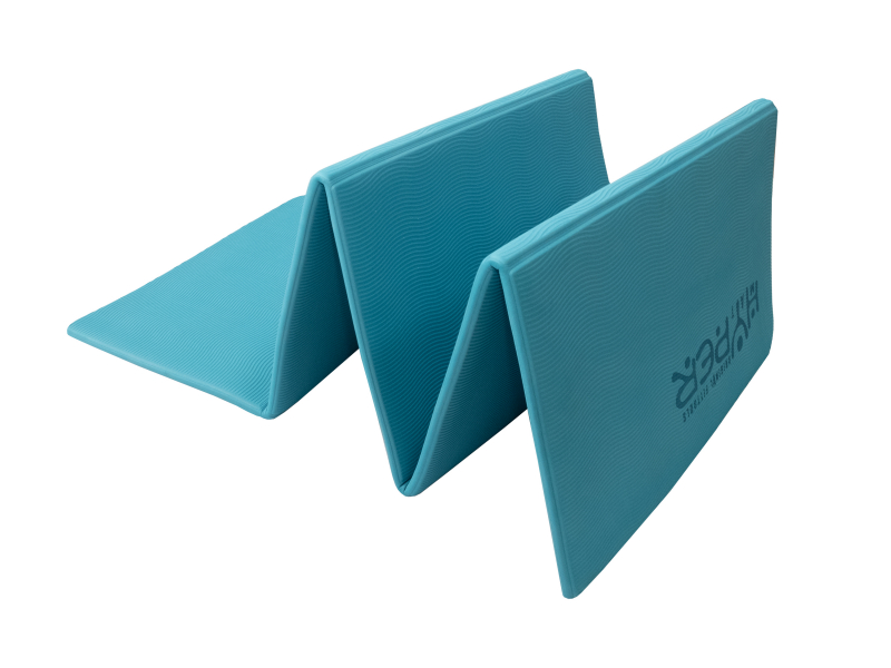 Коврик для йоги складной 190 х 120 см толщина 8 мм TPE HYPERMAT бирюзовый Original FitTools FT-HYPERMAT-02