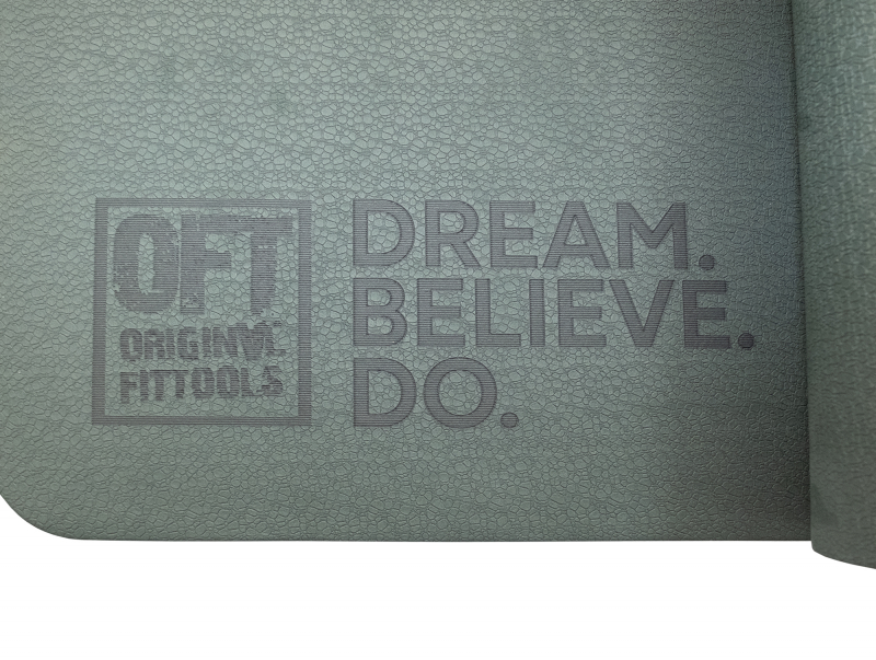 Коврик для йоги и фитнеса 185 х 80 см толщина 8 мм TPE темно-зеленый Original FitTools FT-TPE-18580-12