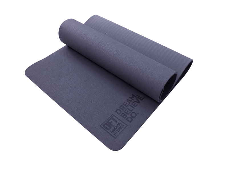 Коврик для йоги и фитнеса 185 х 80 см толщина 8 мм TPE лиловый Original FitTools FT-TPE-18580-36