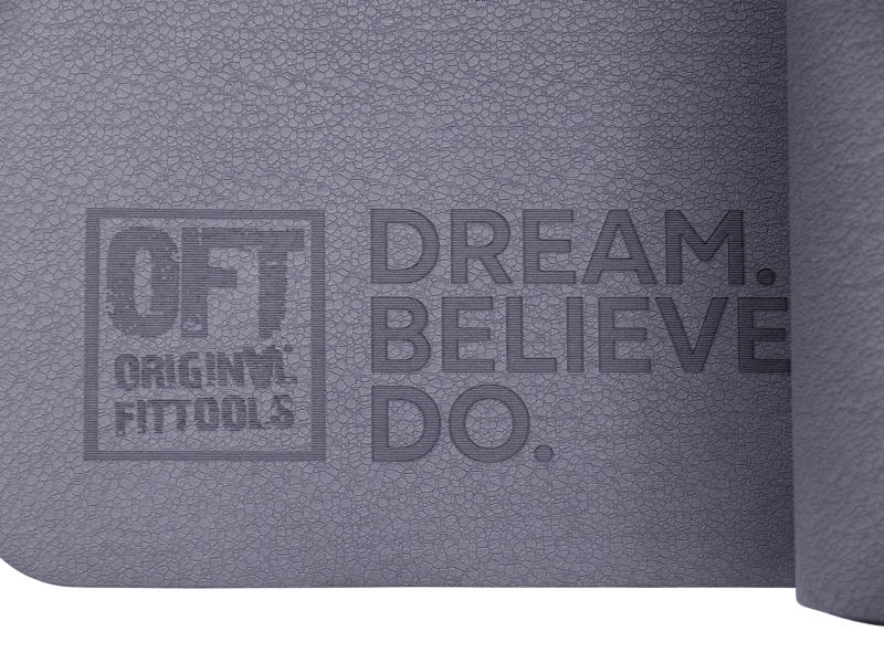 Коврик для йоги и фитнеса 185 х 80 см толщина 8 мм TPE лиловый Original FitTools FT-TPE-18580-36