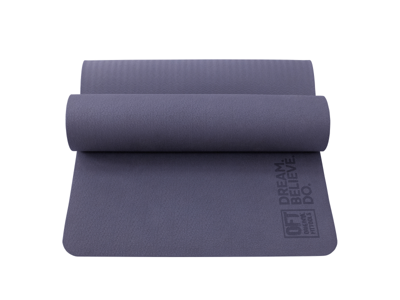 Коврик для йоги и фитнеса 185 х 80 см толщина 8 мм TPE лиловый Original FitTools FT-TPE-18580-36