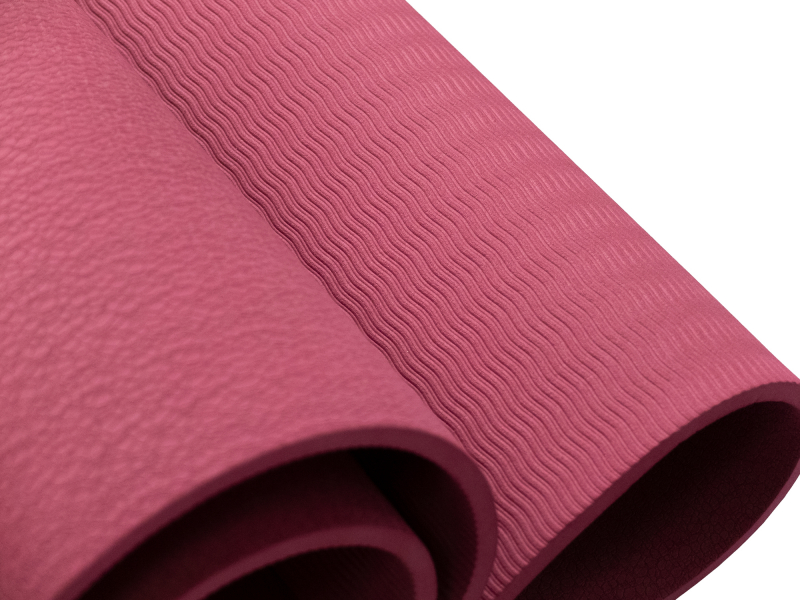 Коврик для йоги и фитнеса 185 х 80 см толщина 8 мм TPE бордовый Original FitTools FT-TPE-18580-50