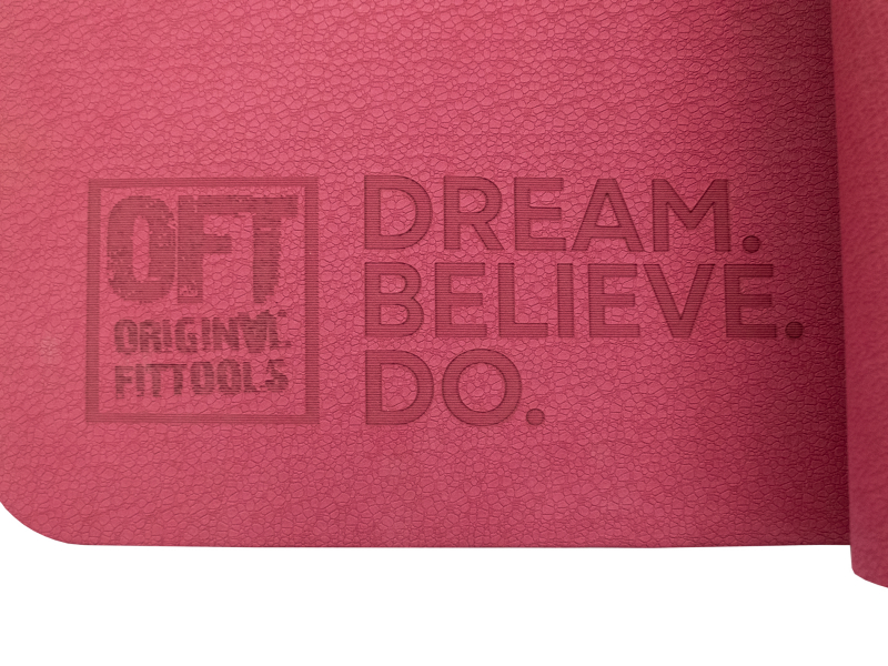 Коврик для йоги и фитнеса 185 х 80 см толщина 8 мм TPE бордовый Original FitTools FT-TPE-18580-50