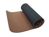 Коврик для йоги 10 мм двухслойный TPE черно-кофейный Original FitTools FT-YGM10-TPE-BMSE