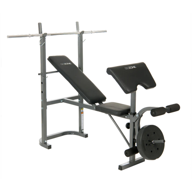 Скамья под штангу с опциями DFC GOZONE GZE-2201 со штангой и дисками в комплекте
