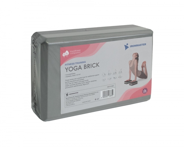 Блок для йоги серый-черный IRONMASTER IR97416B3