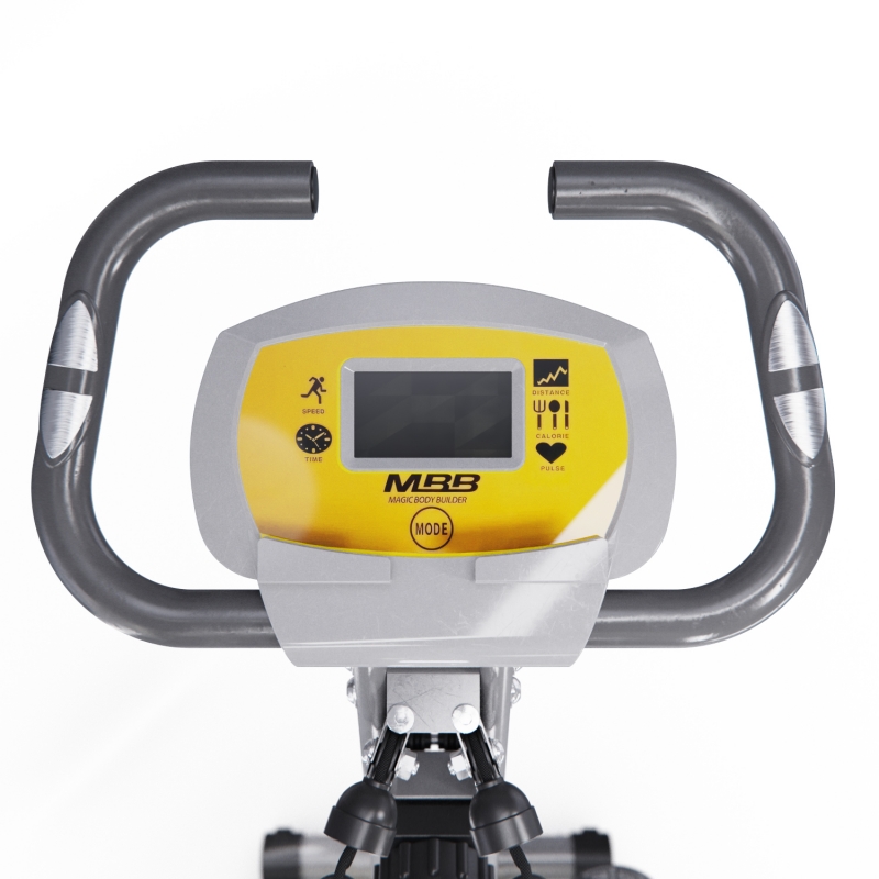 Велотренажер X-Bike DFC MBB с эспандерами, серо-желтый