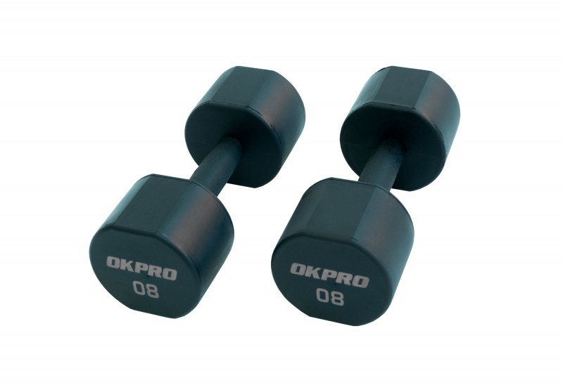 Набор полиуретановых гантелей от 1 до 10 кг (серый лого) OKPRO OK1025C-1-10-G
