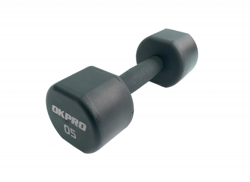 Набор полиуретановых гантелей от 1 до 10 кг (серый лого) OKPRO OK1025C-1-10-G
