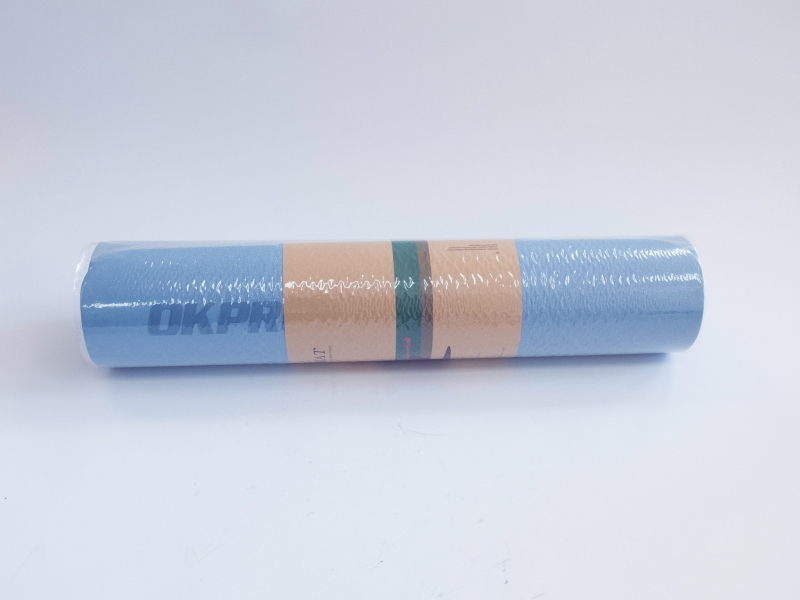 Коврик для йоги 6 мм серо-голубой OKPRO OK1102-B&R