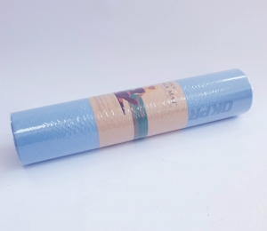 Коврик для йоги 6 мм серо-голубой OKPRO OK1102-B&R