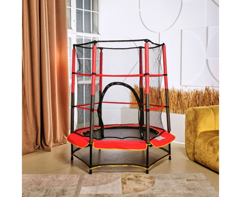 Батут DFC TRAMPOLINE-RED 55 дюймов с сеткой