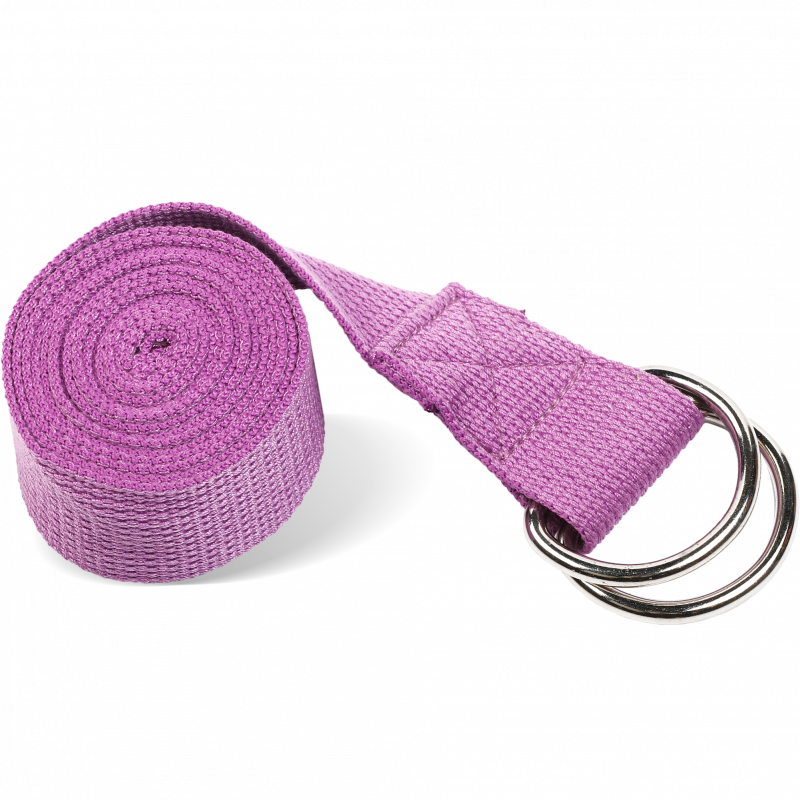 Ремень для йоги с металлическим карабином PRCTZ YOGA STRAP, фиолет