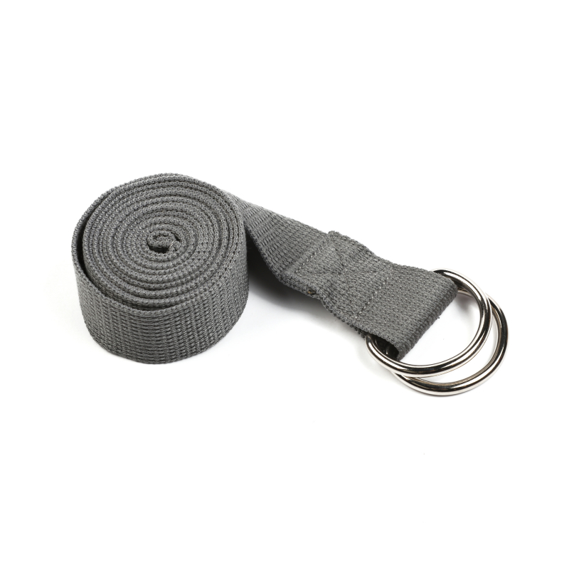 Ремень для йоги с металлическим карабином PRCTZ YOGA STRAP, серый