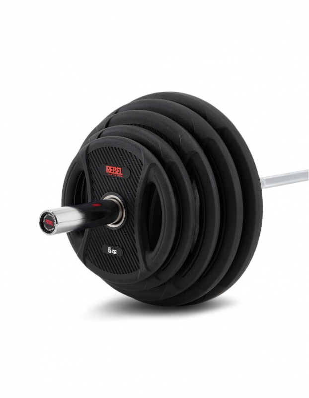 Штанга олимпийская 175 кг REBEL (диски с двумя хватами, хромированный гриф нагрузка до 315 кг) R-OLYSET-175