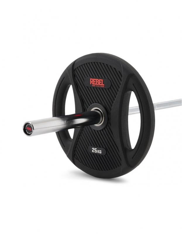 Штанга олимпийская 175 кг REBEL (диски с двумя хватами, хромированный гриф нагрузка до 315 кг) R-OLYSET-175