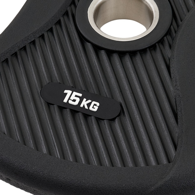 Диск олимпийский обрезиненный с двумя хватами 15 кг REBEL R-PVP-15