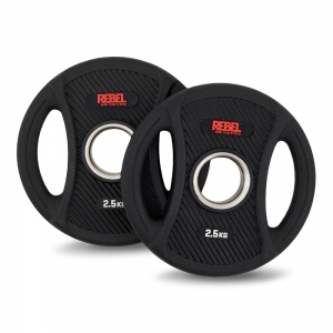 Диски олимпийские обрезиненные с двумя хватами 2.5 кг REBEL (пара) R-PVP-2.5-PAIR