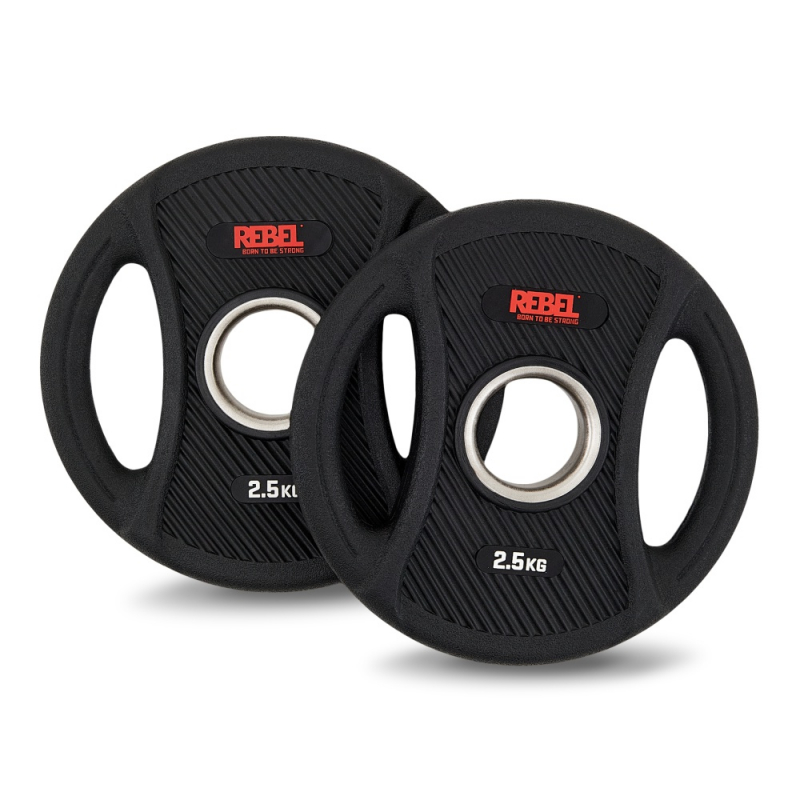 Диски олимпийские обрезиненные с двумя хватами 2.5 кг REBEL (пара) R-PVP-2.5-PAIR