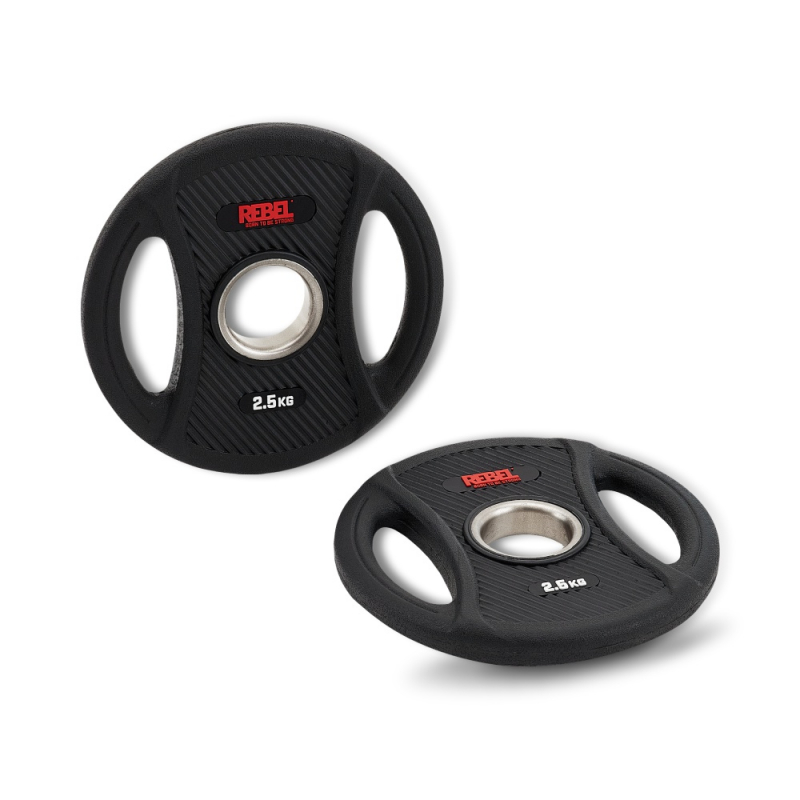 Диски олимпийские обрезиненные с двумя хватами 2.5 кг REBEL (пара) R-PVP-2.5-PAIR