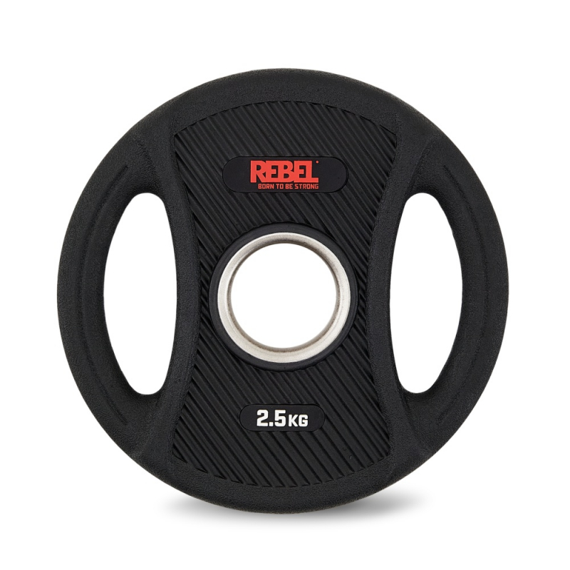 Диски олимпийские обрезиненные с двумя хватами 2.5 кг REBEL (пара) R-PVP-2.5-PAIR