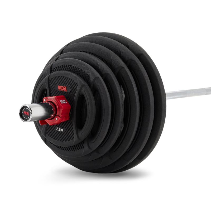 Штанга олимпийская 175 кг REBEL (диски с двумя хватами, хромированный гриф нагрузка до 315 кг) R-OLYSET-175