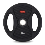 Диск олимпийский обрезиненный с двумя хватами 20 кг REBEL R-PVP-20